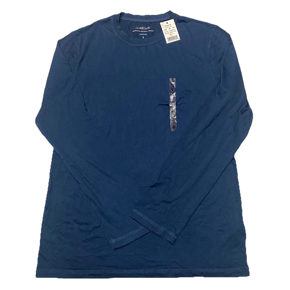 Cuddl Duds Pajama PJ Top Women Small Blue CD8826124 Crew Neck Loungewear NEW